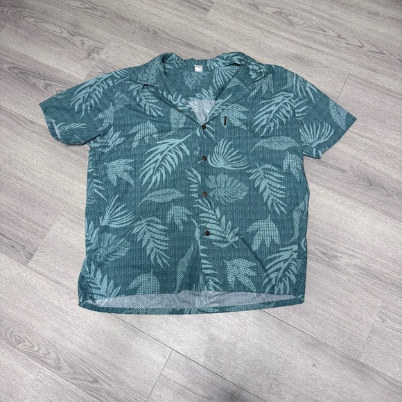 PALMWAVE Hawaiian Tropical Leaf Print Button-Up Shirt 2XL - Picture 1 of 8